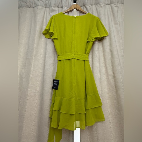 NWT Lulus Sweet Like You Lime Green Ruffled Mini Dress Size Large - Picture 10 of 13